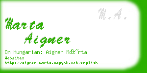 marta aigner business card